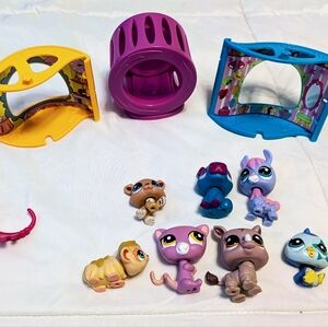 Lot of 7 Littlest Pet Shop Pets & Accessories